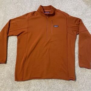 Patagonia R1 Burnt Orange Quarter-Zip Fleece Mens XXL